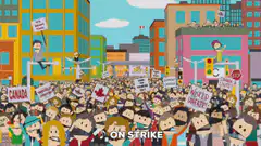 South Park crowd on strike