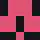 Pink and Black Pixel Art Shape