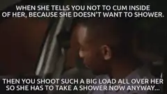 When she tells you not to cum inside