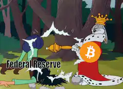 Bunny King hits Federal Reserve with Bitcoin scepter