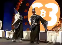 Two wizards dancing on stage