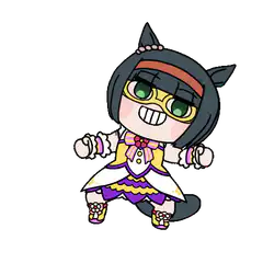 Chibi cat girl dancing