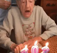 Elderly woman blows out 102 candles