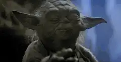 Yoda nodding and smiling