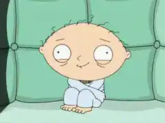 Stewie Griffin smugly sitting