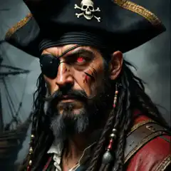 Pirate with glowing red eye