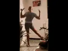 Man dancing in a room