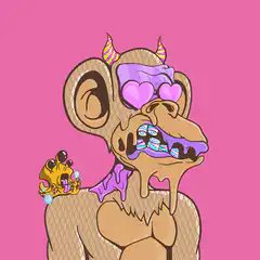 Melted monkey with heart sunglasses