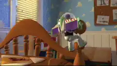 Buzz Lightyear falls off the bed