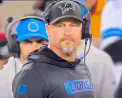 Matt Patricia pointing at camera