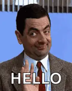 Mr. Bean waving hello