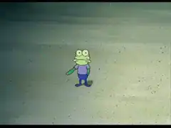 Frog gets hit by a toaster