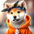 Doge in orange hoodie and bandana