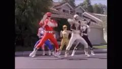Power Rangers dancing in the street