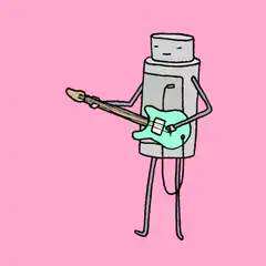 fridge playing electric guitar