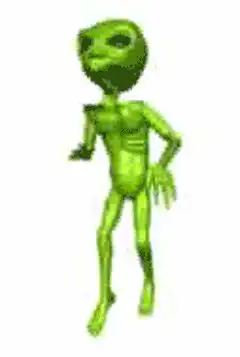 Green alien dancing