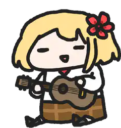 chibi girl playing ukulele