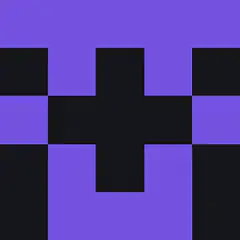 Purple and Black Pixel Cross