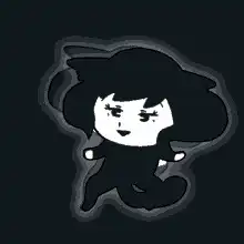 Chibi character floating in space