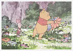 Winnie the Pooh and Piglet with honey pot
