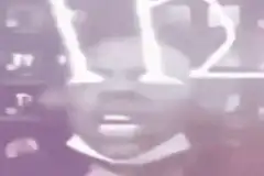 Man screaming with laser eyes