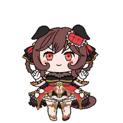 chibi girl waving hands