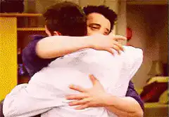 Joey and Chandler hug