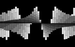 Pixelated audio visualizer waveform