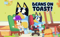 Bluey characters Beans on Toast