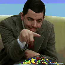 Mr. Bean picks a candy
