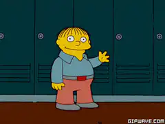 Ralph Wiggman waving at lockers