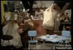 Friends characters floating in the air