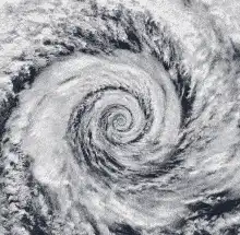 Satellite view of hurricane eye