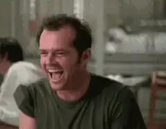 Jack Nicholson laughing hysterically