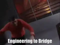 Man in red shirt crawling Engineering to Bridge
