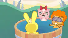 Cuddles explodes in the hot tub