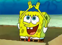 SpongeBob makes a rainbow