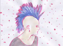 Colorful punk mohawk art animation