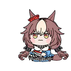 Chibi horse girl holding sign