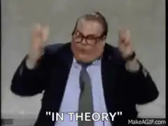 In Theory air quotes man