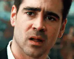 Colin Farrell looking confused and turning away