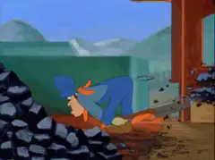 Winnie the Pooh shoveling coal