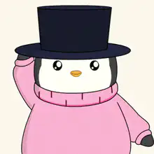 Penguin tipping top hat