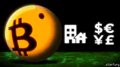 Bitcoin Pac-Man eats currency symbols