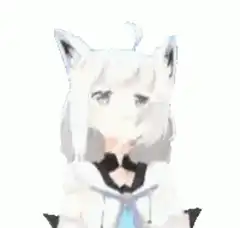 anime girl with cat ears head tilt
