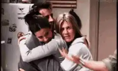 Friends group hug