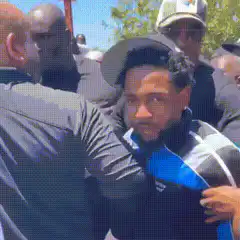Jussie Smollett surrounded by crowd