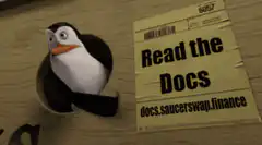 Penguin pointing at Read the Docs