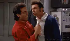 Elaine grabs George's shirt