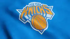 New York Knicks logo on blue fabric